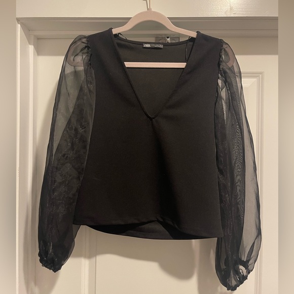 Zara Puff Sleeve Blouse - Picture 1 of 2